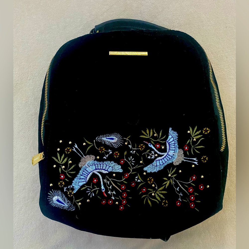 Steve Madden Mini Embroidered Velvet BackPack